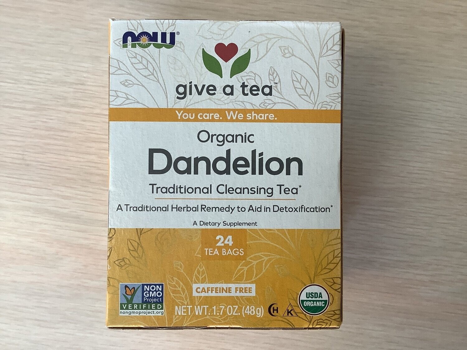NOW DANDELION TEA BAGS 24 BAGS