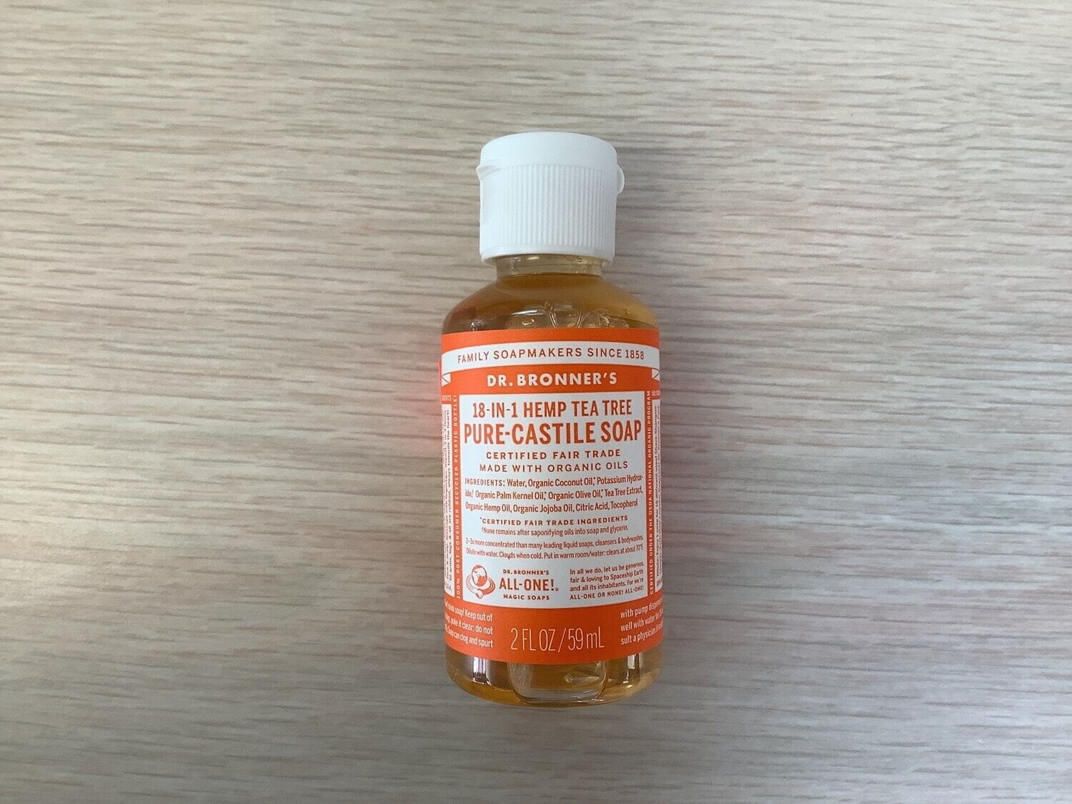DR BRONNERS LIQUID CASTILE SOAP TEA TREE ORGANIC 2 OZ