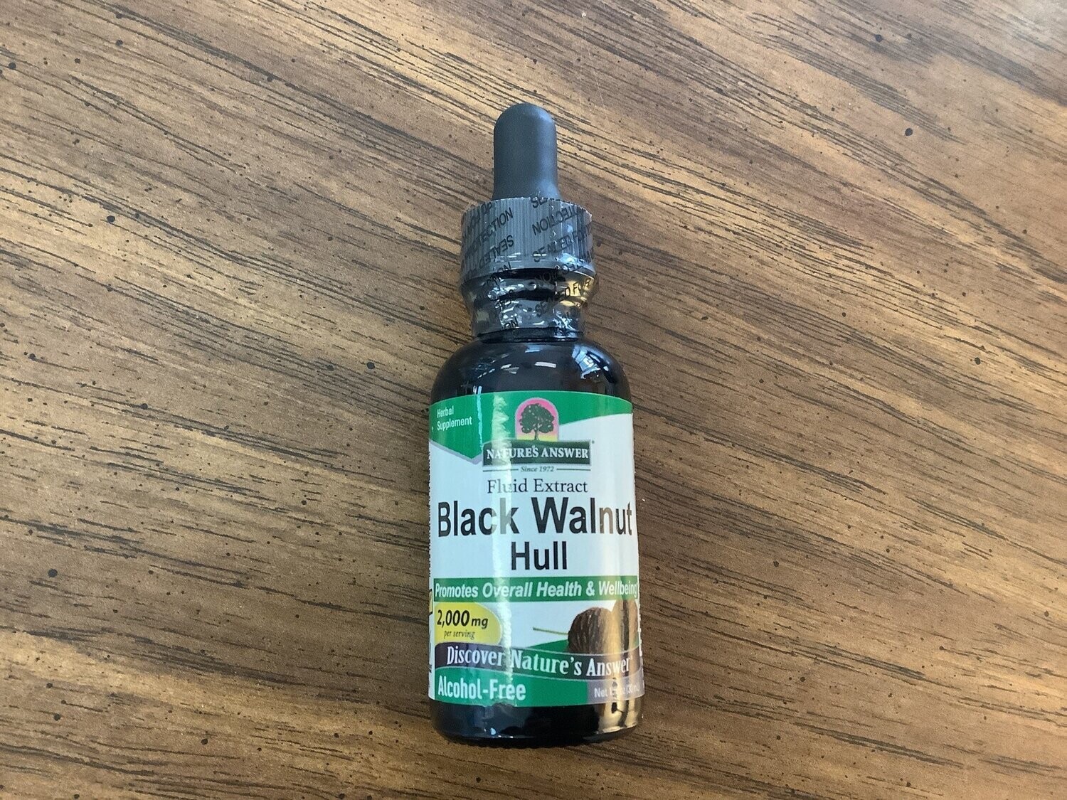 NATURES ANSWER Black Walnut Hulls Alcohol Free Extract 1 ounce 2000 mg