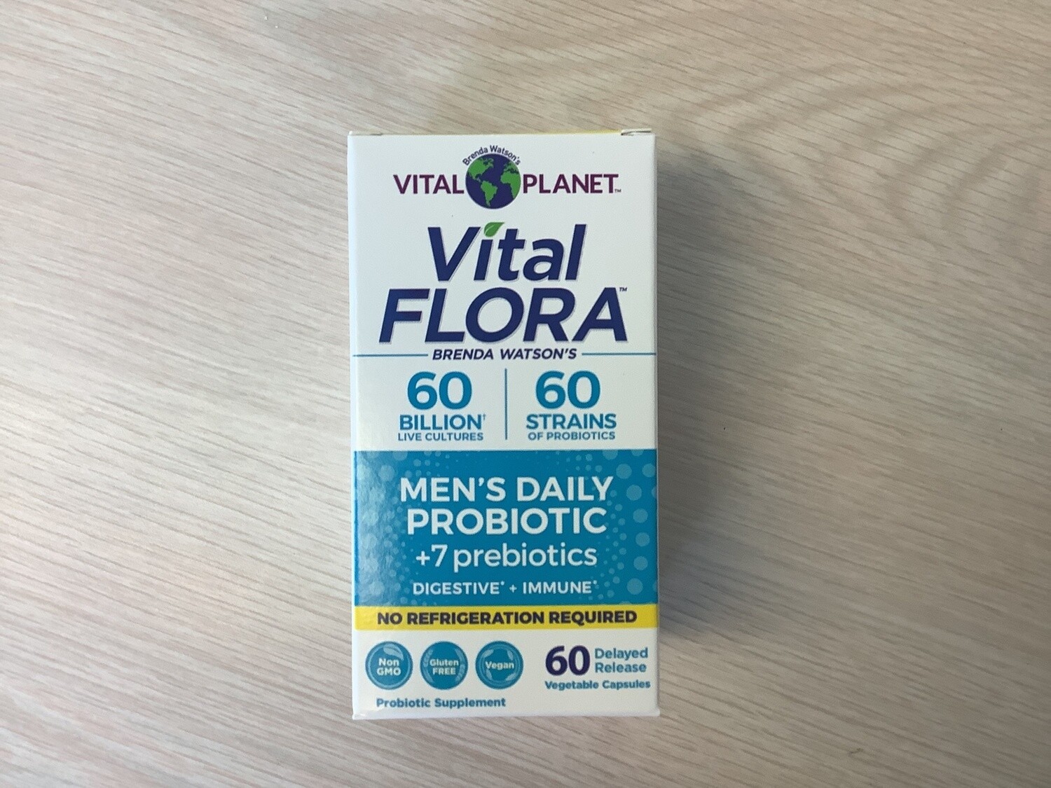 VITAL PLANET VITAL FLORA MENS PROBIOTIC 60 BILLION/60 STRAINS 60 caps SHELF STABLE