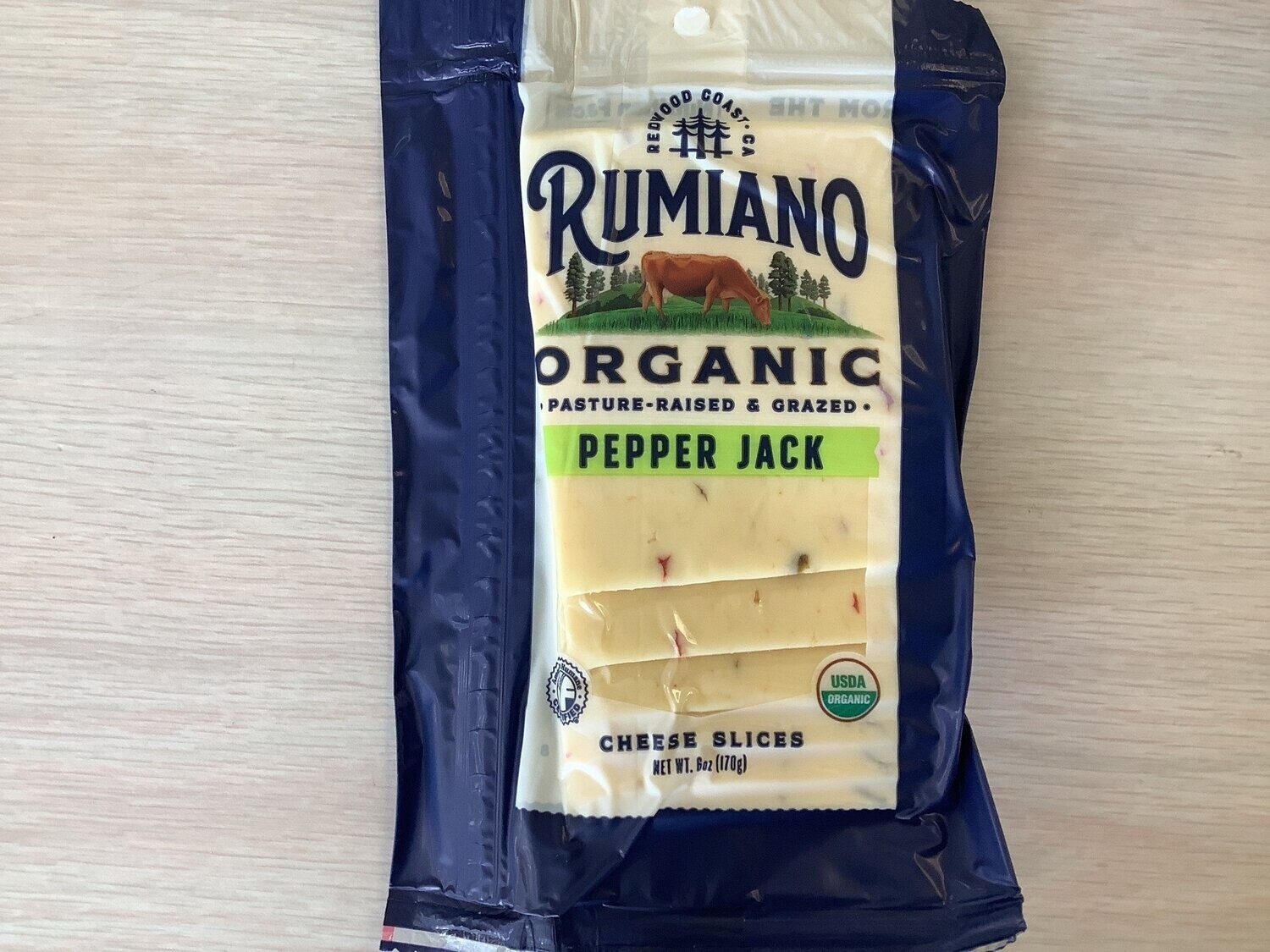 RUMIANO FAMILY CHEESE SLICES PEPPER JACK ORGANIC 6 OZ REFRIGERATED