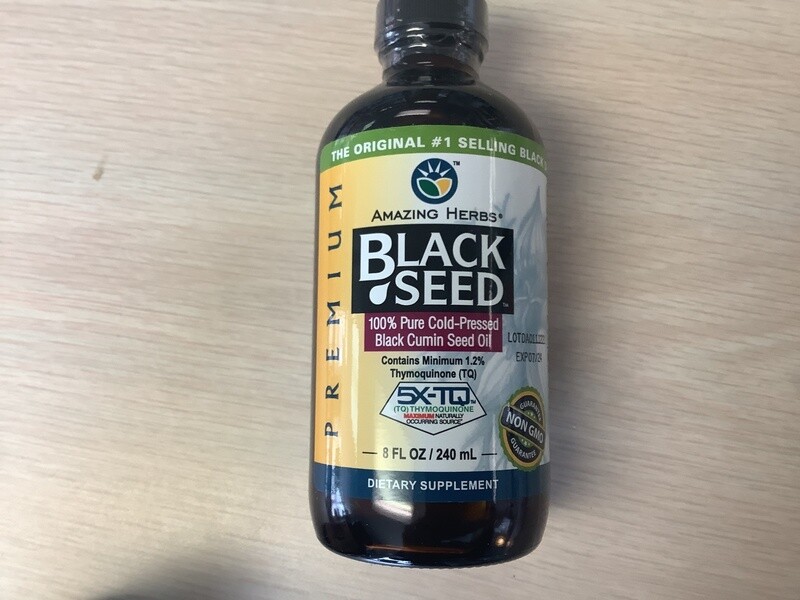AMAZING HERBS BLACK SEED OIL (BLACK CUMIN SEED OIL) PREMIUM 8 OZ