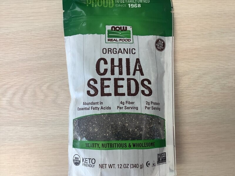 NOW BLACK CHIA SEEDS ORG 12 OZ