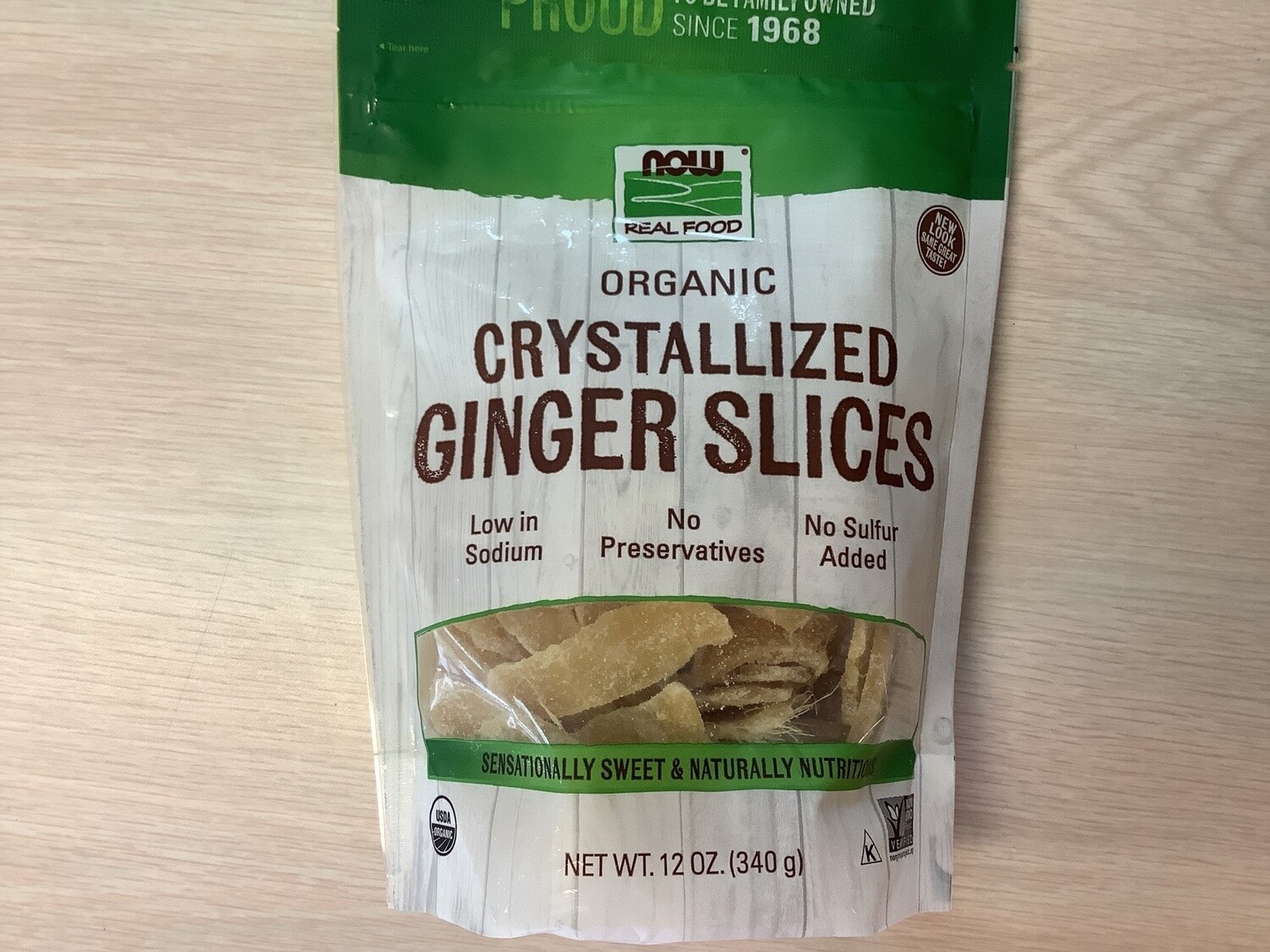 NOW CRYSTALLIZED GINGER SLICES NO SULFUR ORGANIC 12 OZ