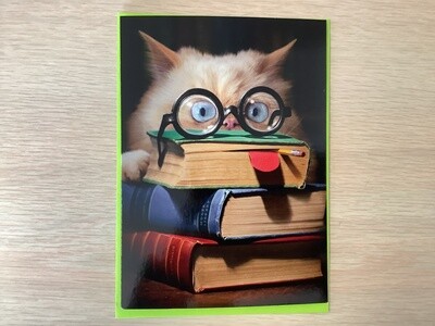 AVANTI BOOK FACE CAT GRADUATION CARD