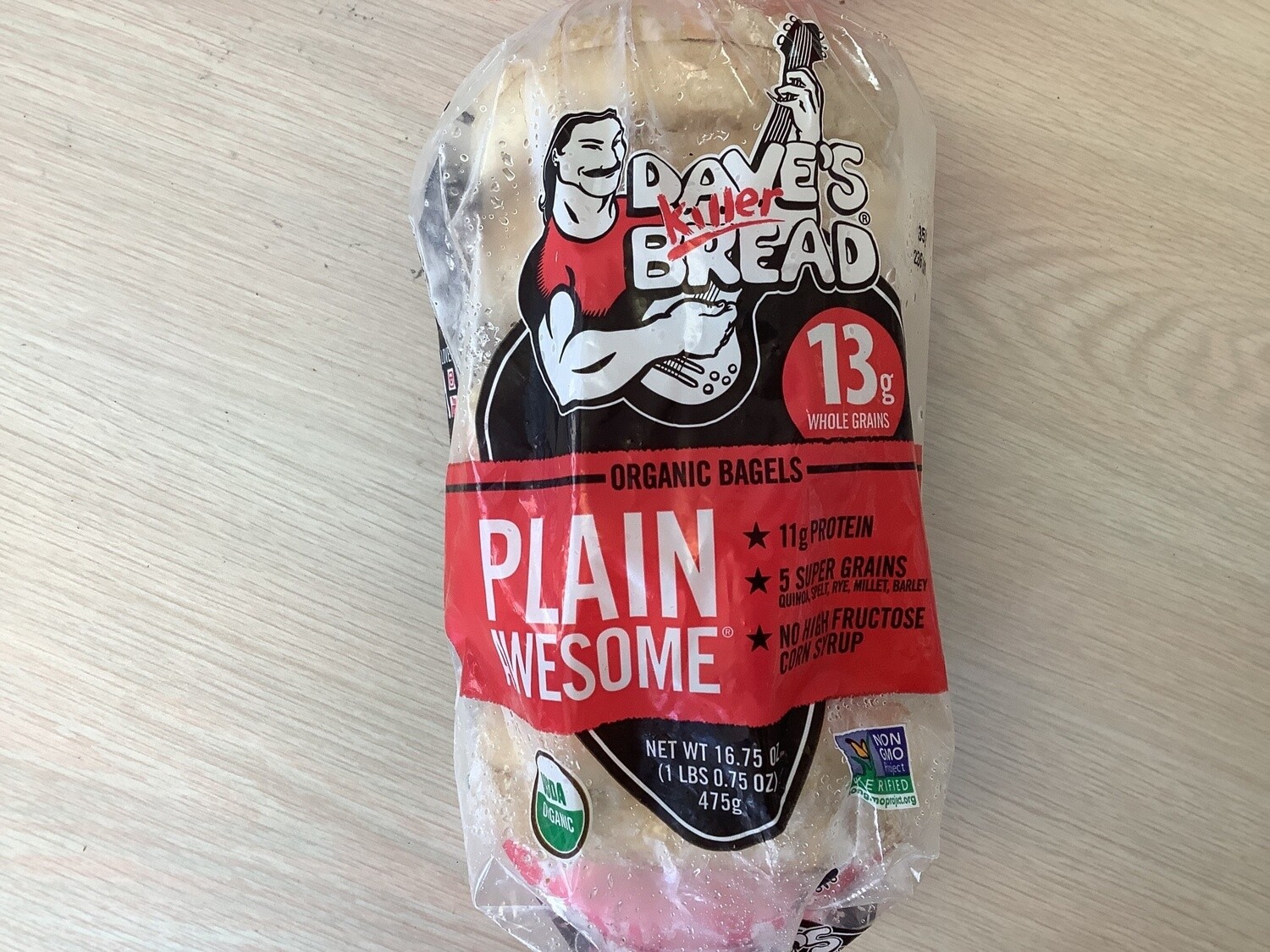 DAVES KILLER BREAD PLAIN ORGANIC BAGELS 16.75ozs FROZEN