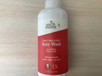 EARTH MAMA SIMPLY NON-SCENTS BABY WASH 34 fl oz