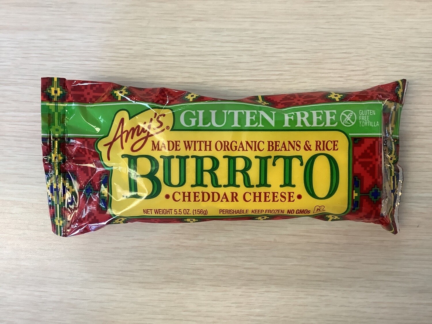 AMYS BURRITO BEANS &amp; RICE &amp; CHEESE GLUTEN FREE 5.5 OZ FROZEN