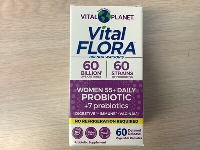 VITAL PLANET VITAL FLORA WOMENS 55+ PROBIOTIC 60 BIL / 60 STR 60 VCAPS  DR SHELF STABLE