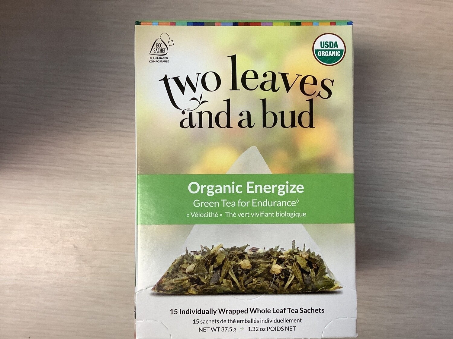 TWO LEAVES AND A BUD Tea Organic ENERGIZE Green Tea for Endurance 15 bag