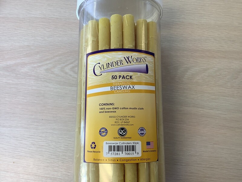 CYLINDER WORKS Beeswax Cylinder Ear Candle 50 pack