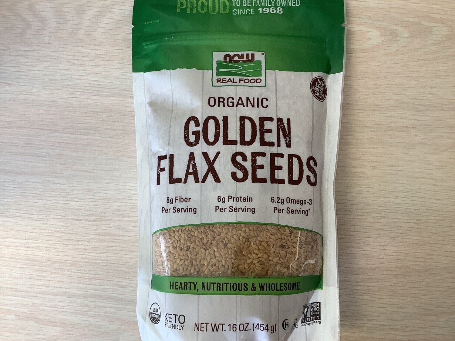 NOW GOLDEN FLAX SEEDS ORG 1 LB