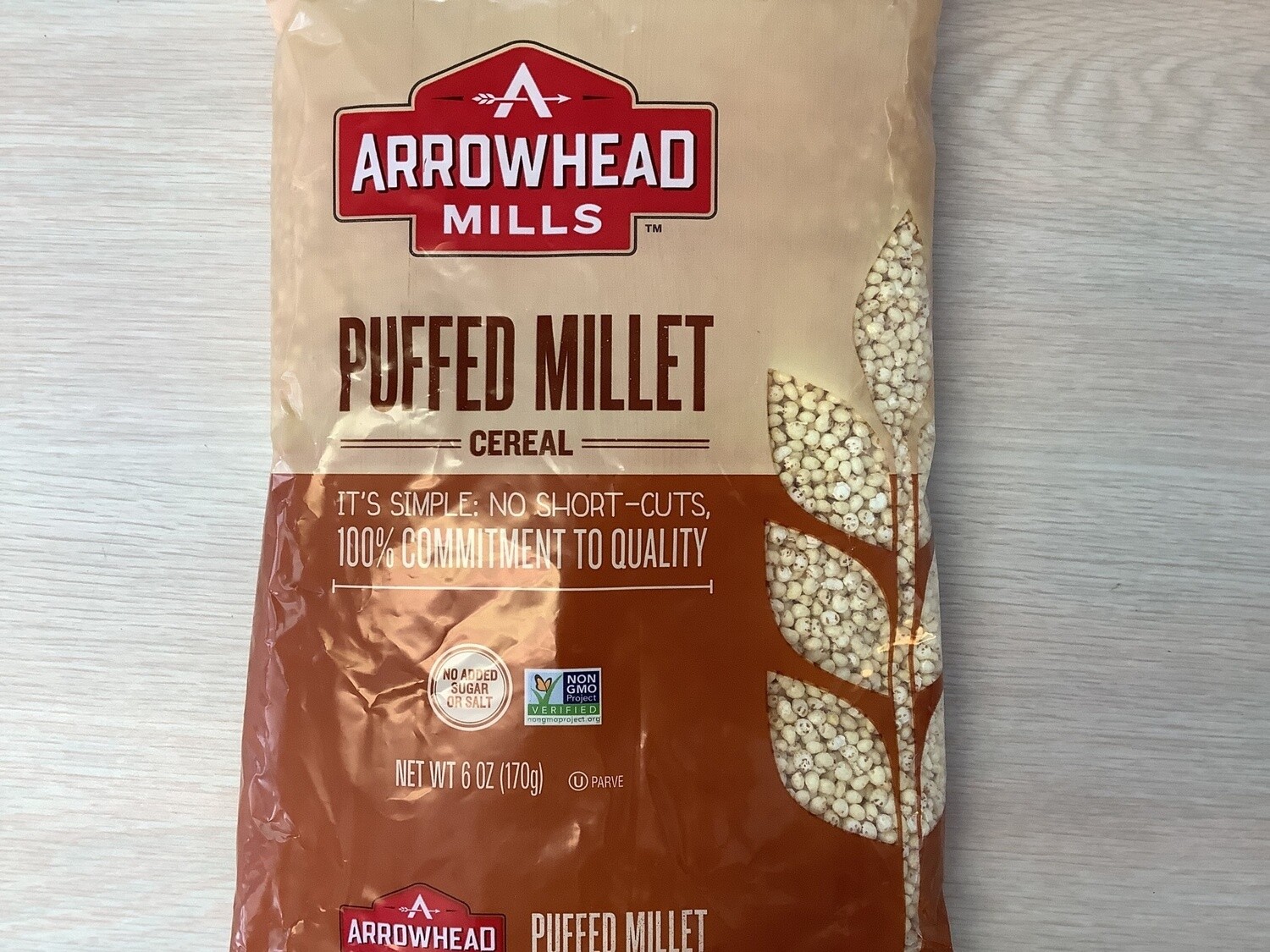 ARROWHEAD MILLS CEREAL PUFF MILLET NO SALT 6 OZ