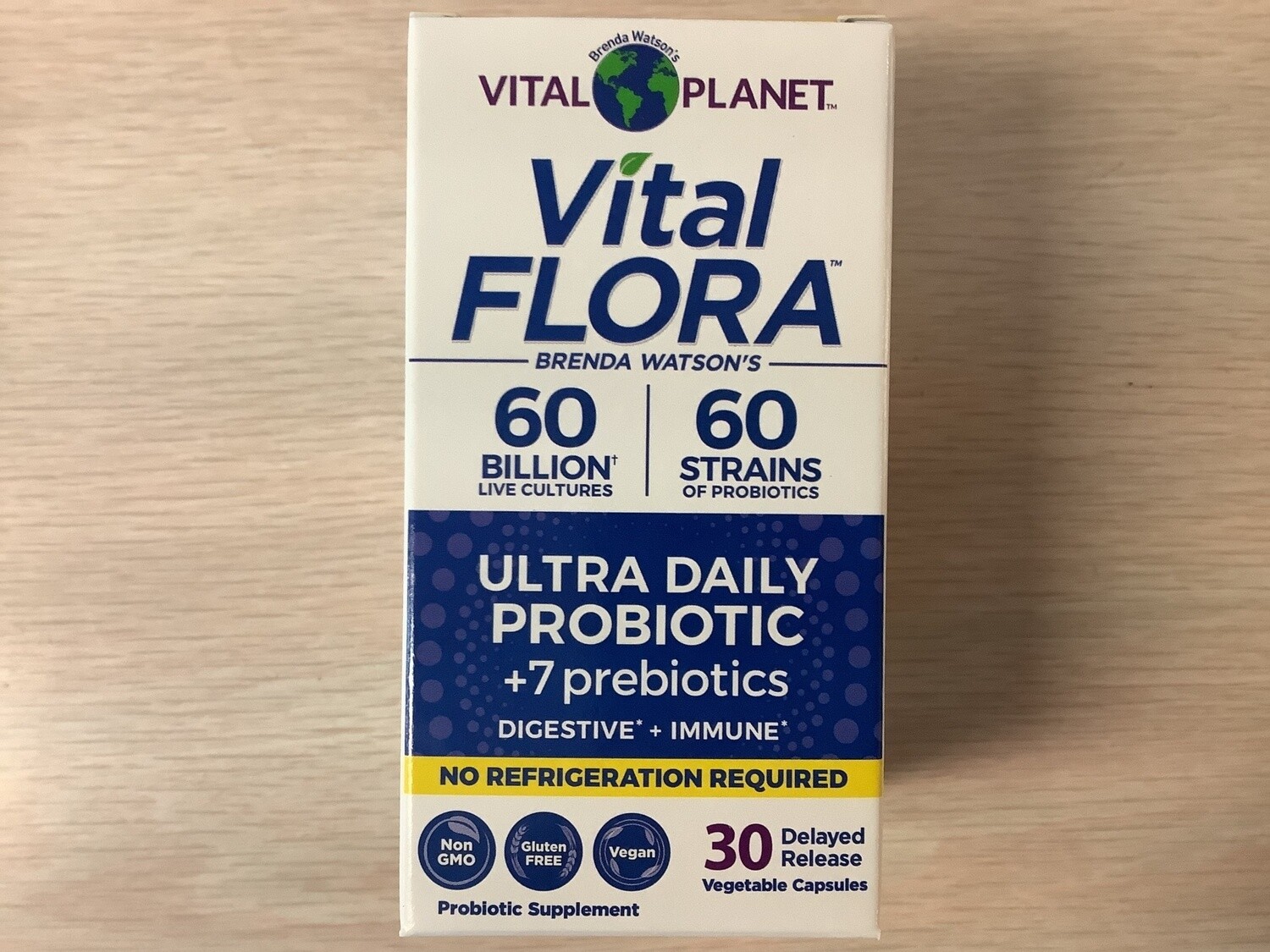 VITAL PLANET VITAL FLORA ULTRA DAILY PROBIOTIC 60 BILLION 60 STRAINS 30 vcap SHELF STABLE