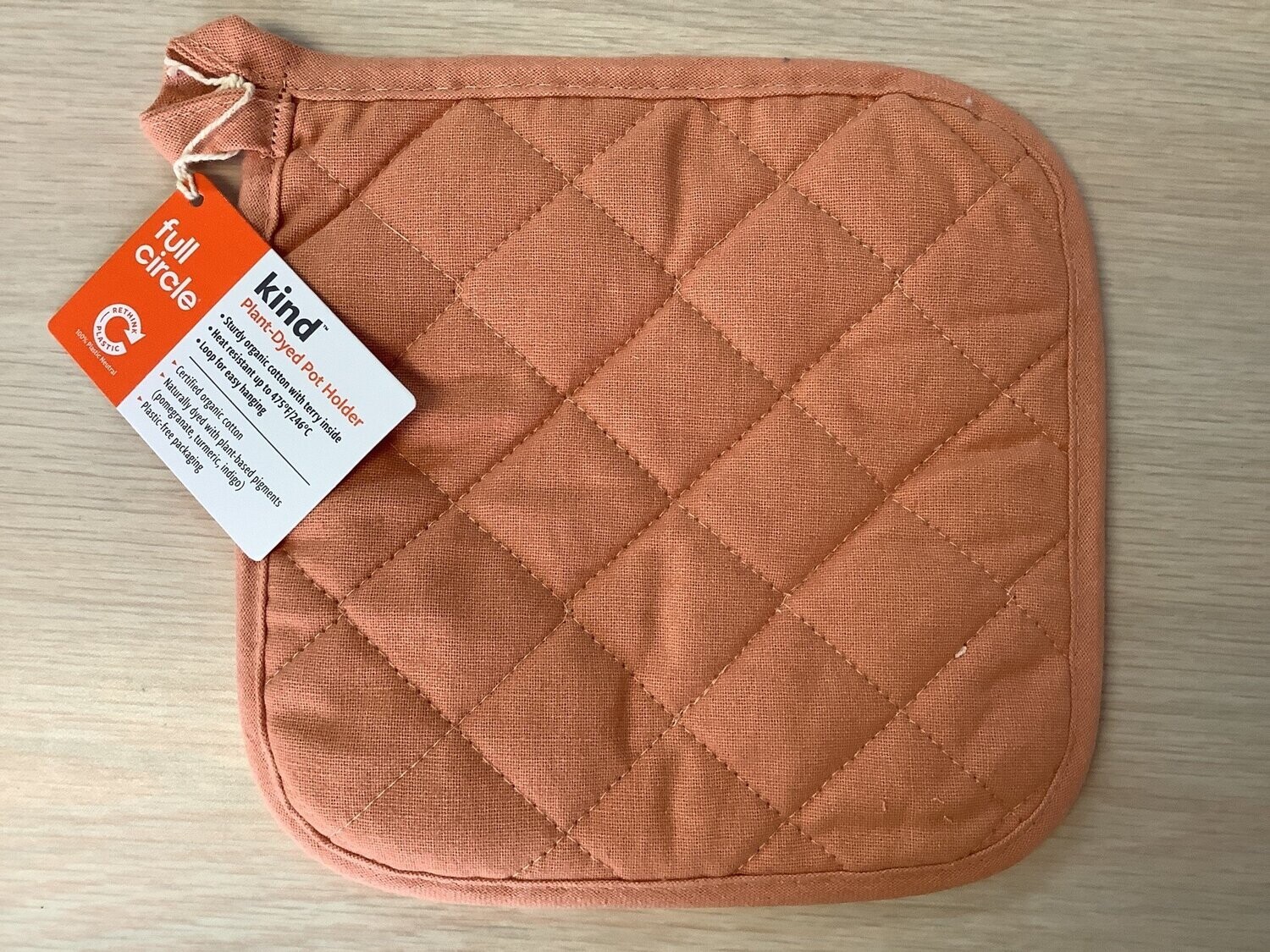 FULL CIRCLE PLANT DYED POT HOLDER PINK (Pomegranate)