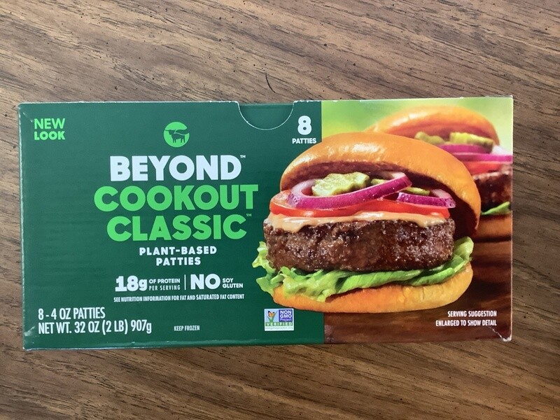 BEYOND MEAT PLANT-BASED BURGER COOKOUT 32 OZ (8 - 1/4 LB PATTIES) FROZEN