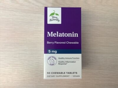 TERRY NATURALLY MELATONIN 5 mg BERRY FLAVORED 90 CHEWABLE TABLETS