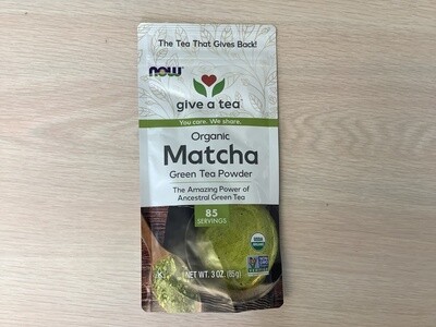 NOW MATCHA GREEN TEA POWDER ORGANIC 3 OZ
