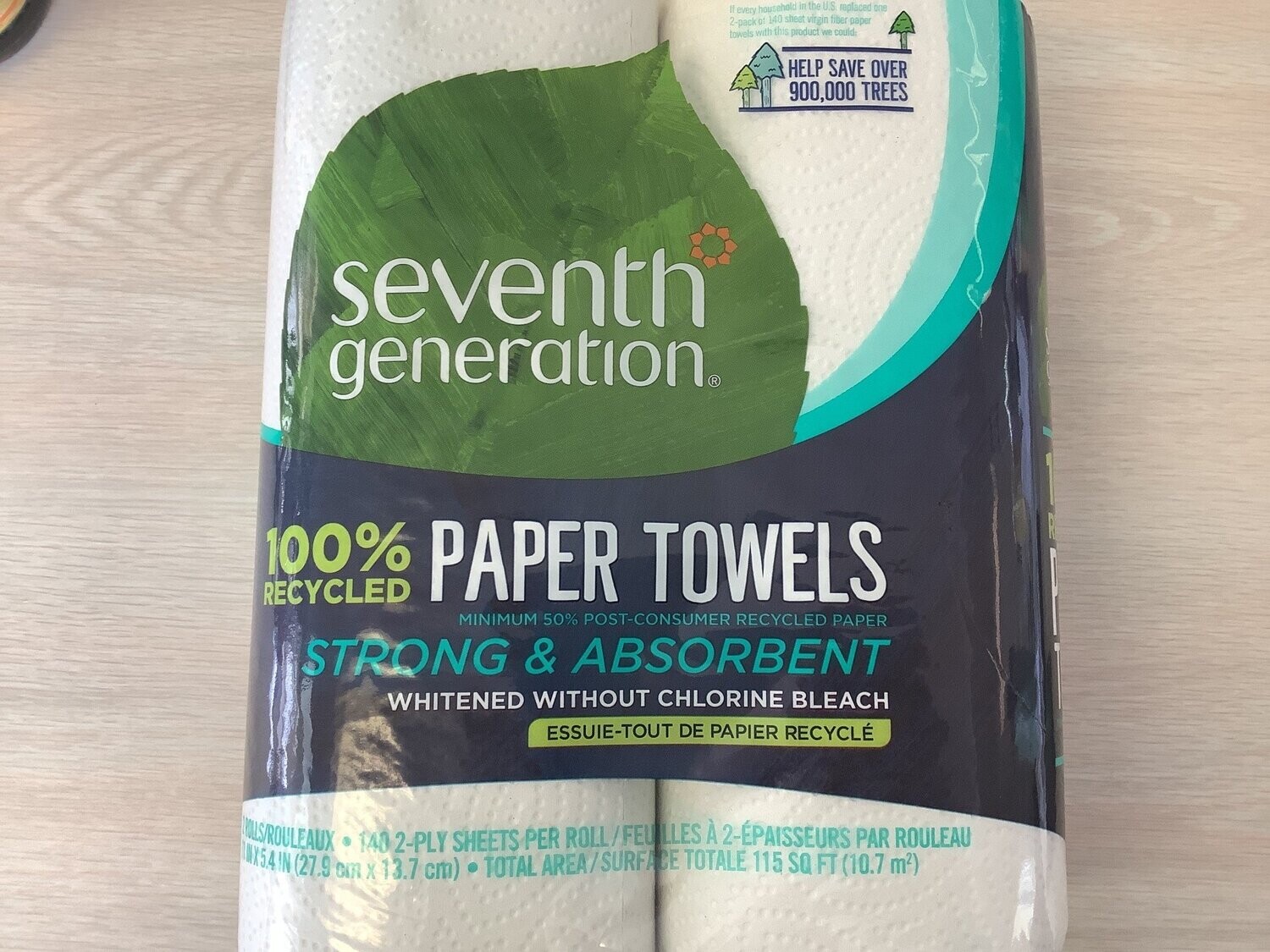 SEVENTH GENERATION White 2ply Paper Towel 140 sheet 2pk