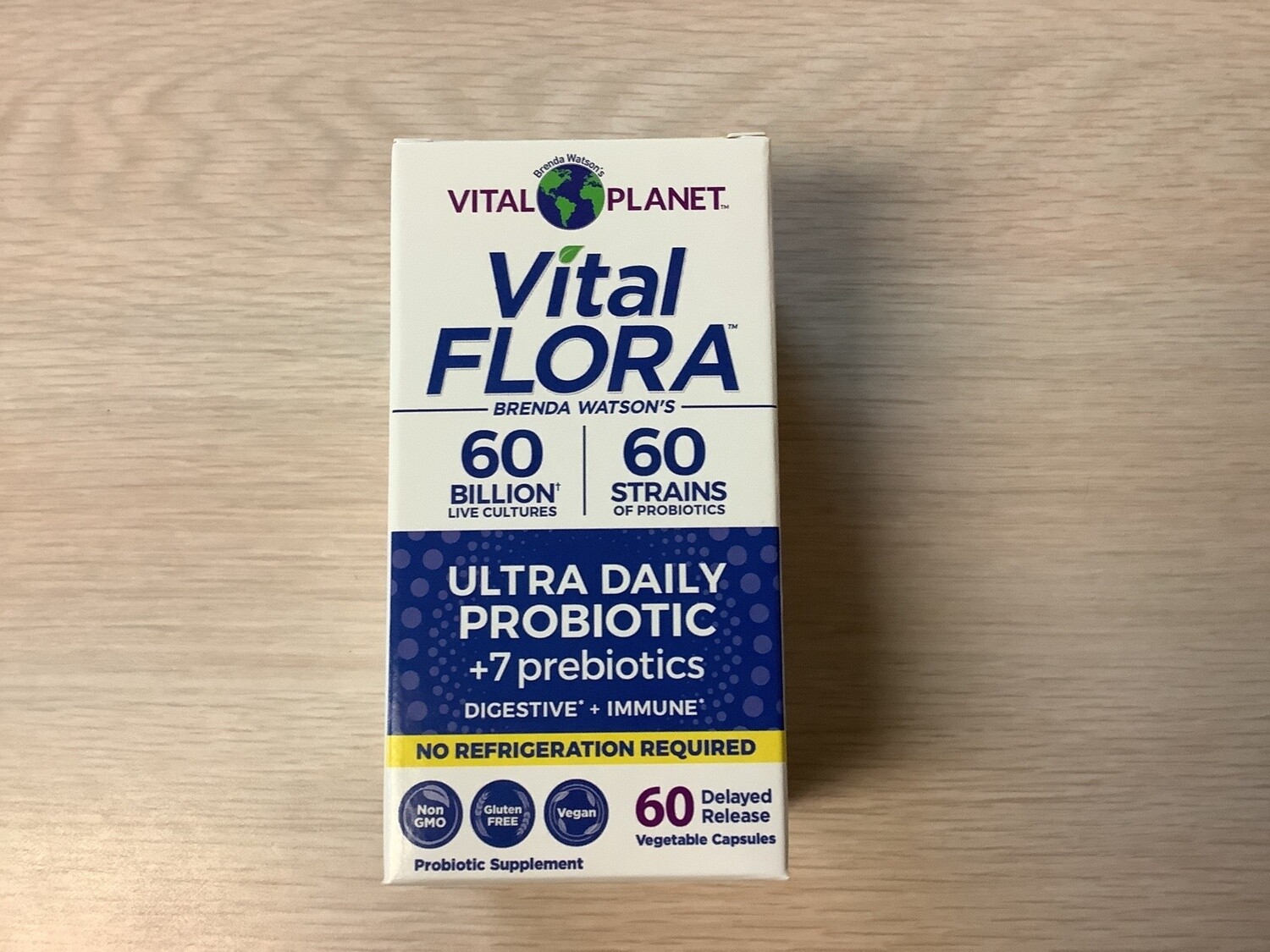 VITAL PLANET VITAL FLORA ULTRA DAILY PROBIOTIC 60 BILLION 60 STRAINS 60 vcap SHELF STABLE