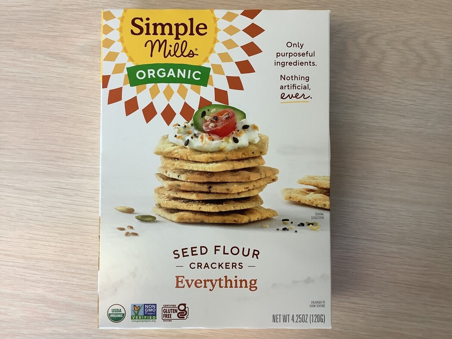 SIMPLE MILLS CRACKERS SEED FLOUR EVERYTHING 4.25 oz