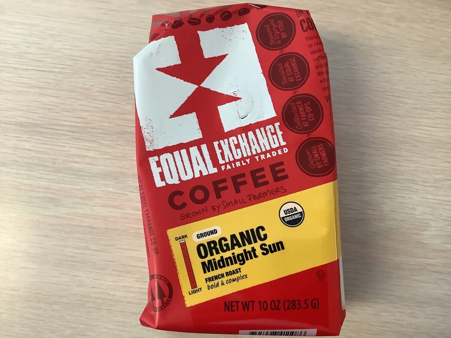 EQUAL EXCHANGE ORGANIC MIDNIGHT SUN COFFEE GROUND 10 Oz