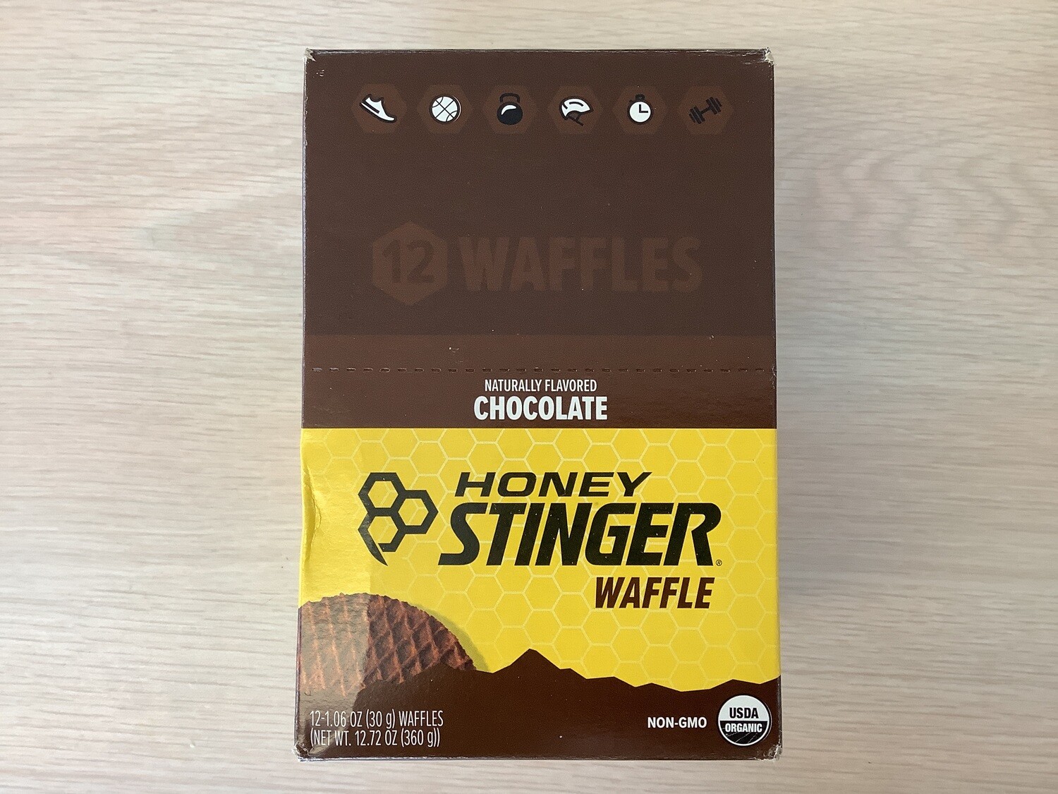 HONEY STINGER ENERGY WAFFLES CHOCOLATE ORGANIC BOX OF 12