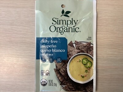 SIMPLY ORGANIC DAIRY-FREE JALAPENO QUESO BLANCO SAUCE .85 OZ