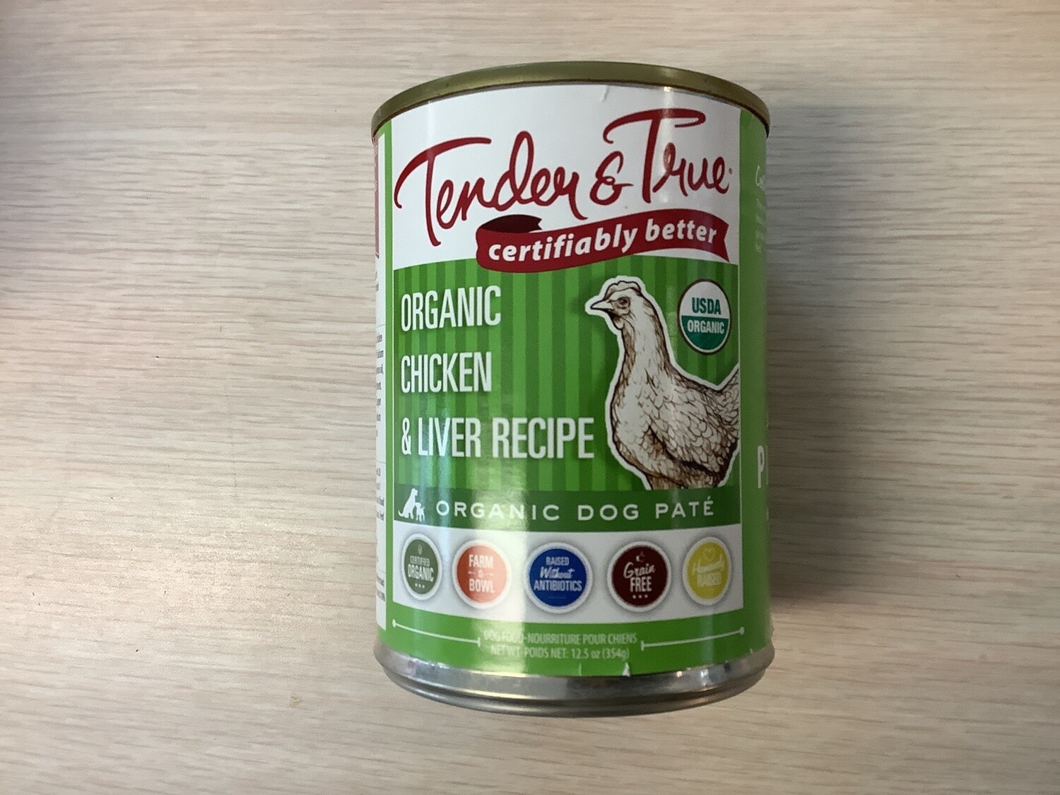 TENDER AND TRUE DOG FOOD ORGANIC CHICKEN AND LIVER 12.5 OZ