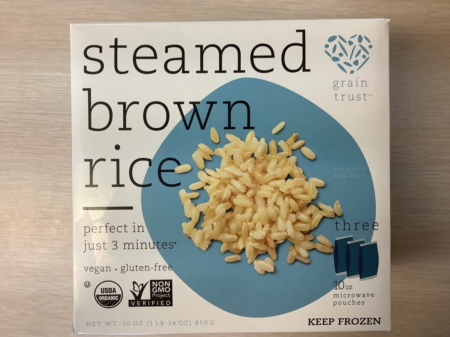 GRAIN TRUST RICE STEAMED BROWN 30 OZ FROZEN