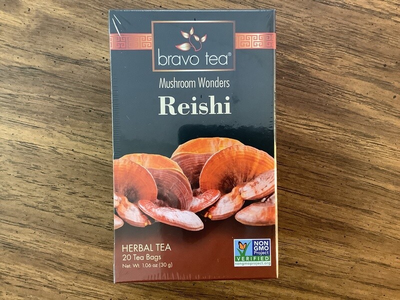 BRAVO TEA REISHI MUSHROOM WONDERS TEA NONGMO 20 BAGS