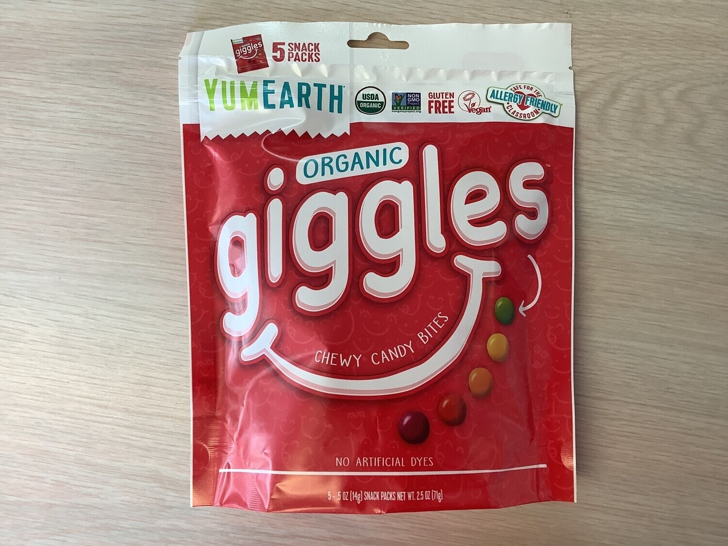 YUMEARTH CANDY GIGGLES 2.5 OZ 5 SNACK PACK