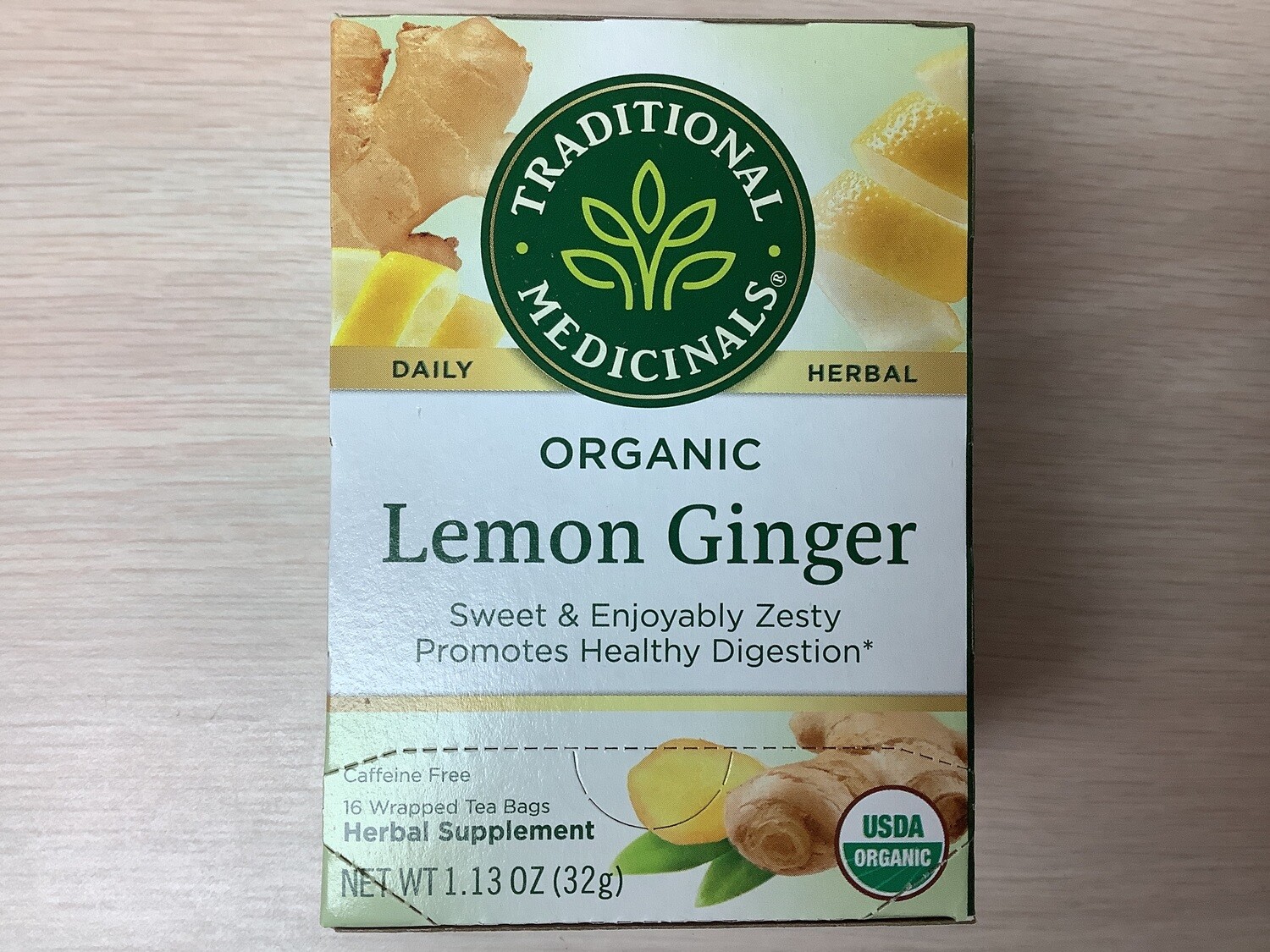 TRADITIONAL MEDICINALS TEA LEMON GINGER ORGANIC 16 BAGS
