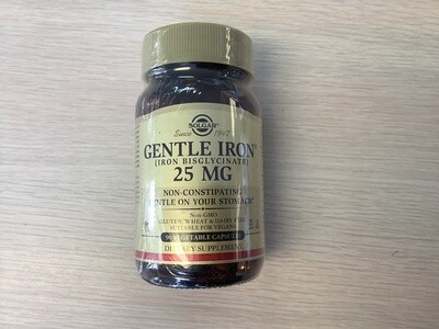 SOLGAR Gentle Iron 25 mg Vegetable Capsules  90