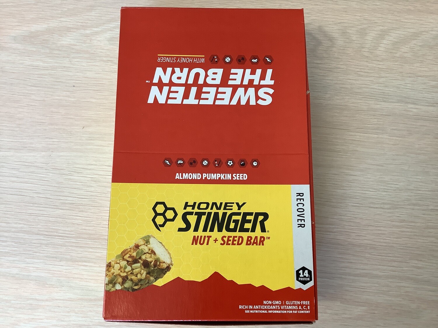 HONEY STINGER NUT AND SEED BAR ALMOND PUMPKIN SEED BOX OF 12
