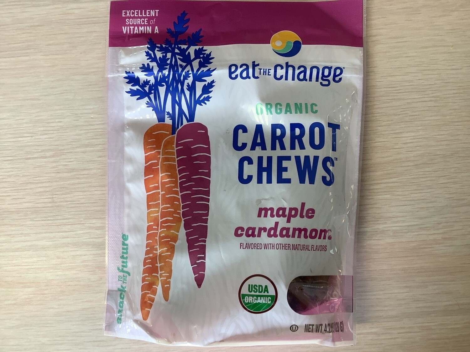 EAT THE CHANGE CARROT CHEWS MAPLE CARDAMOM 4.23 OZ