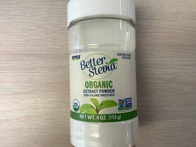 NOW BETTER STEVIA POWDER ORGANIC 4 OZ