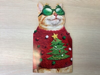 AVANTI UGLY SWEATER CAT CHRISTMAS CARD