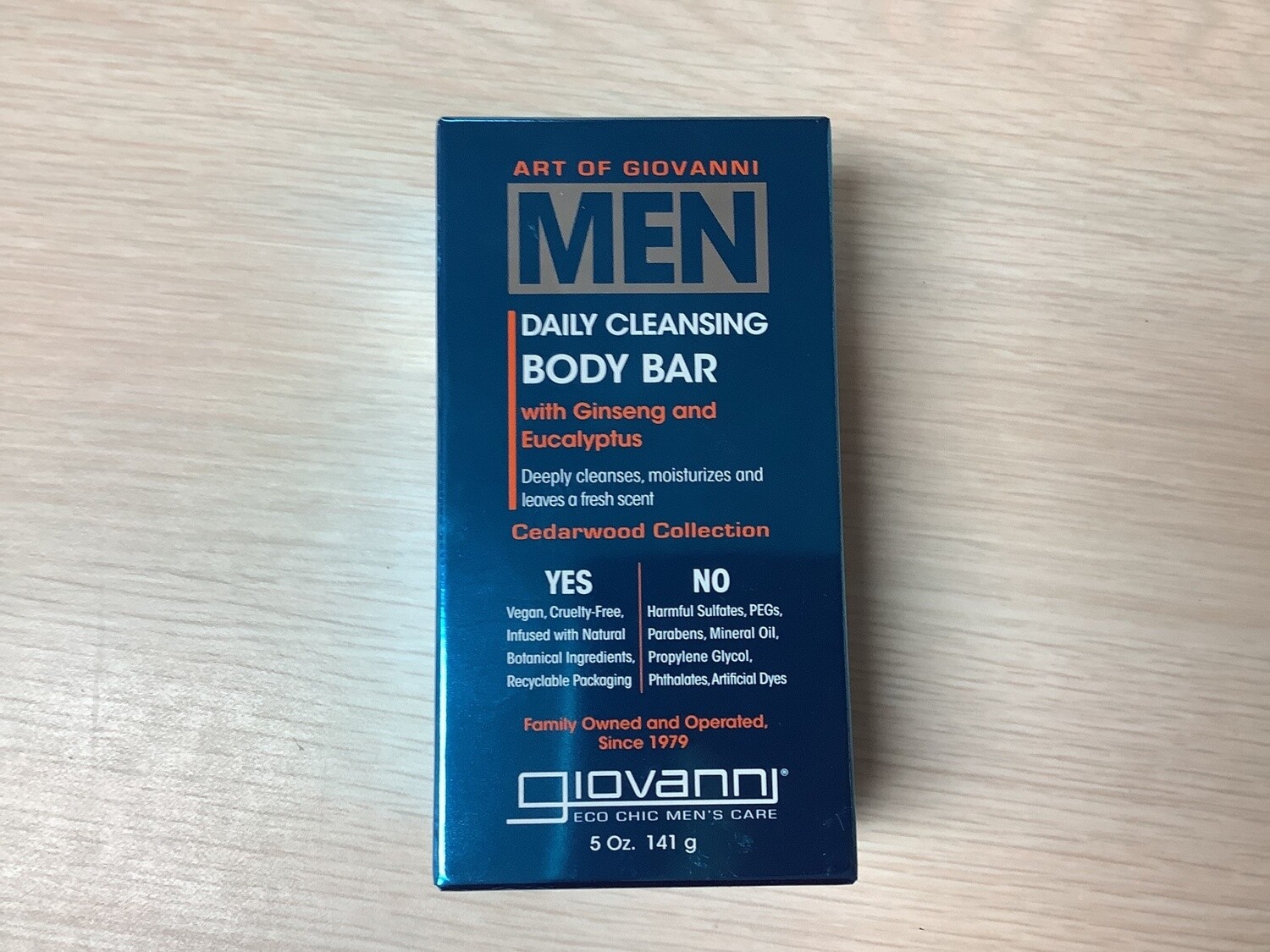 GIOVANNI BAR SOAP MENS CLEANSING BODY BAR WITH CEDARWOOD 5 OZ