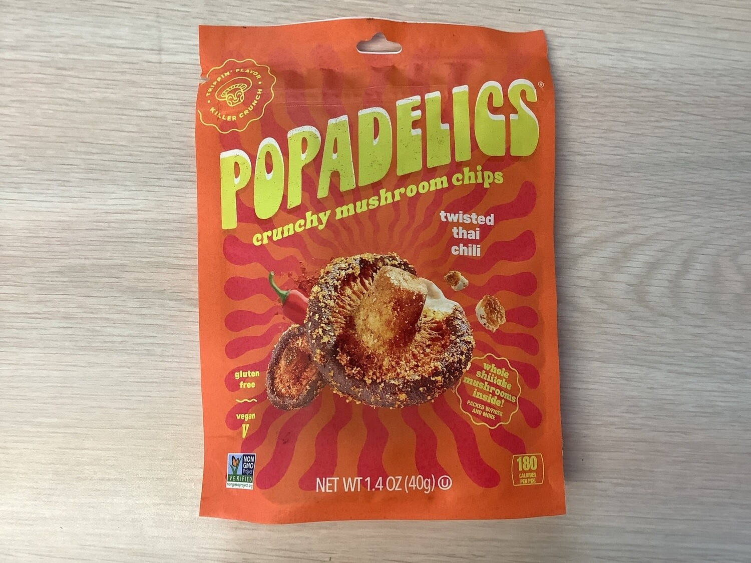 POPADELICS CRUNCHY MUSHROOM CHIPS TWISTED THAI CHILI 1.4 OZ