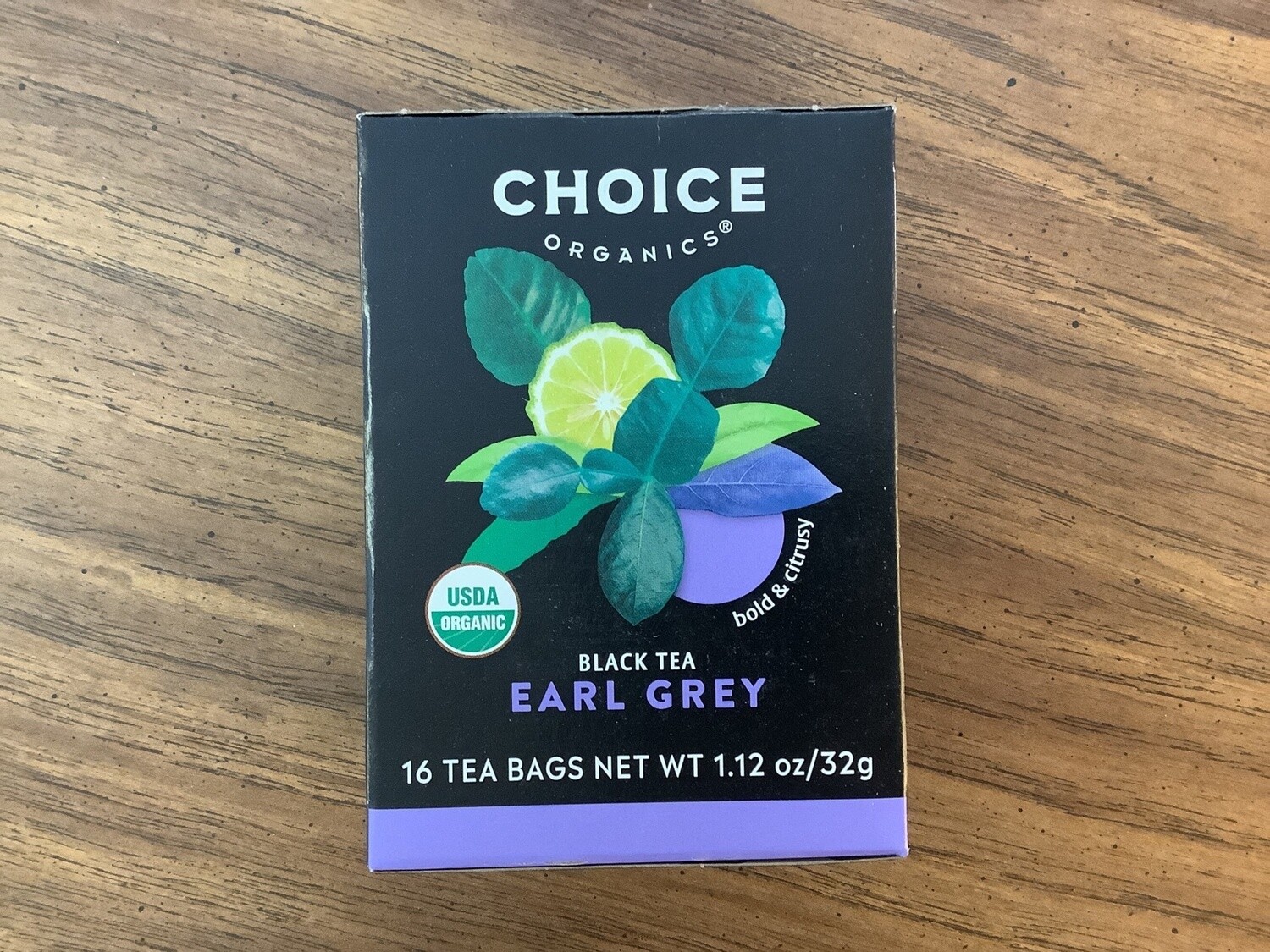 CHOICE TEAS Earl Grey Organic Black Tea 16 bag