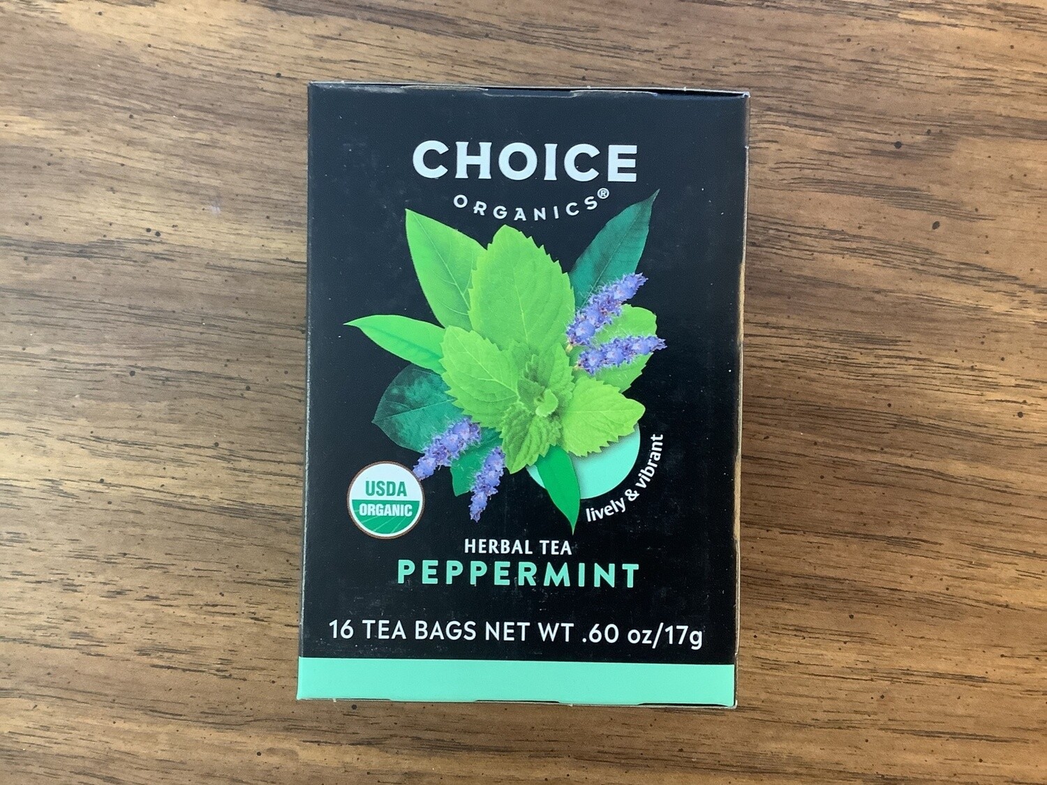 CHOICE TEAS Peppermint Organic Herbal Tea 16 bag