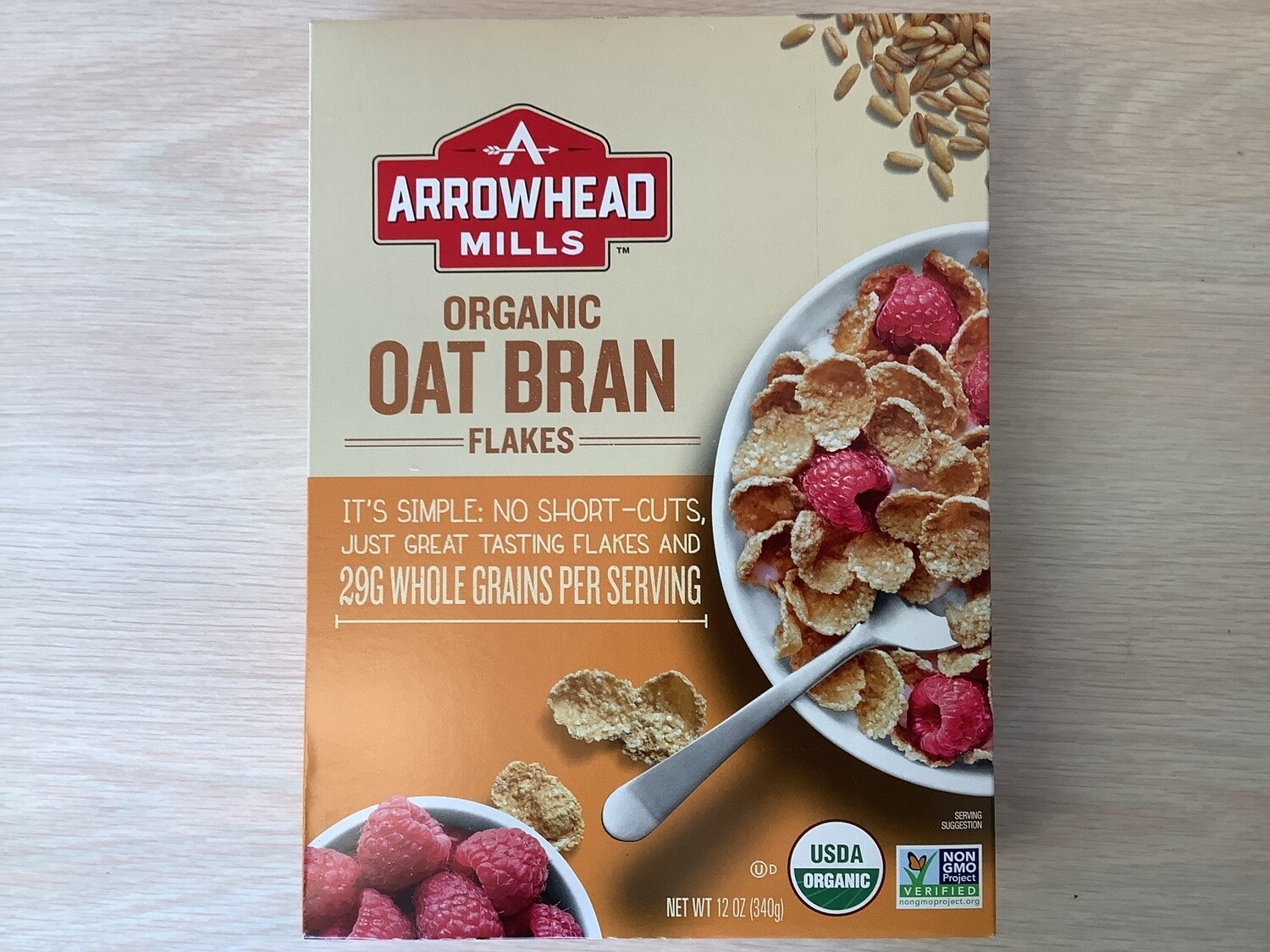 ARROWHEAD MILLS CEREAL FLAKES OAT BRAN ORGANIC 12 OZ