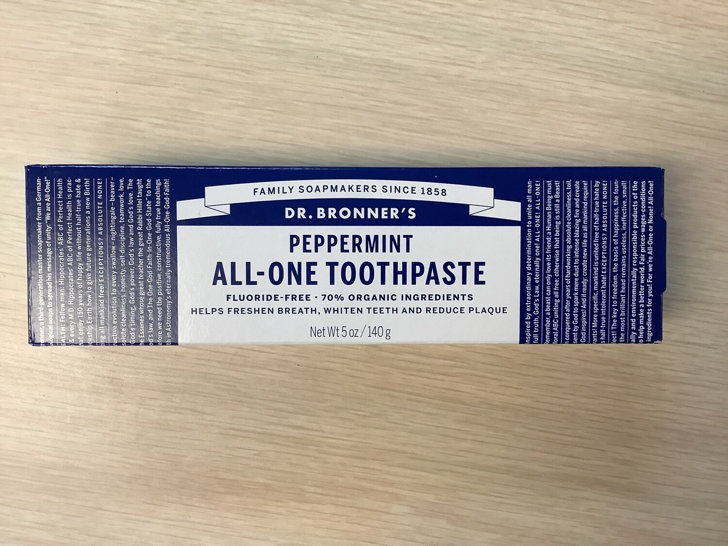 DR BRONNERS TOOTHPASTE PEPPERMINT 5 OZ