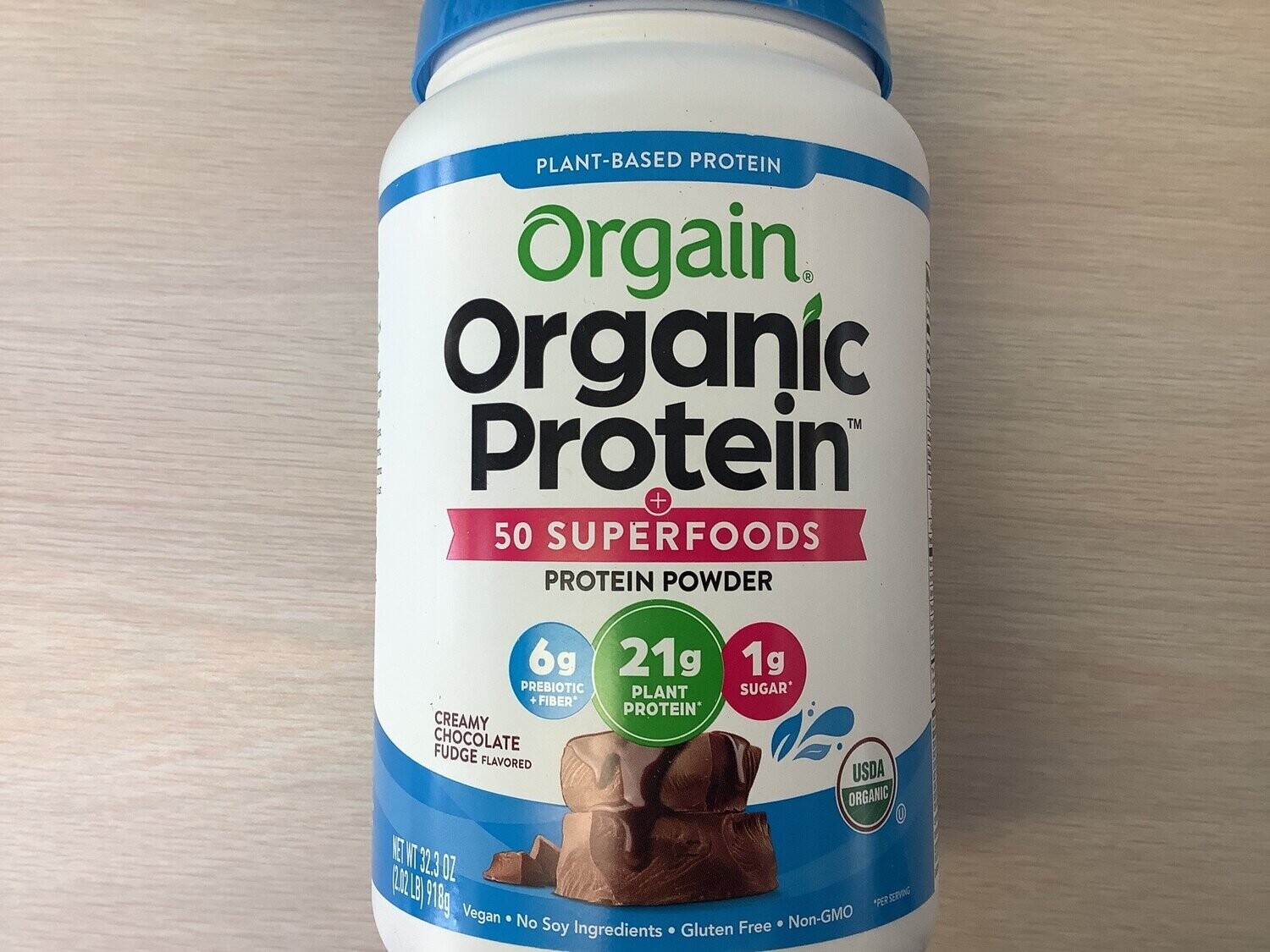 ORGAIN ORGANIC PROTEIN SUPERFOODS CREAMY CHOCOLATE FUDGE 32.3 Oz