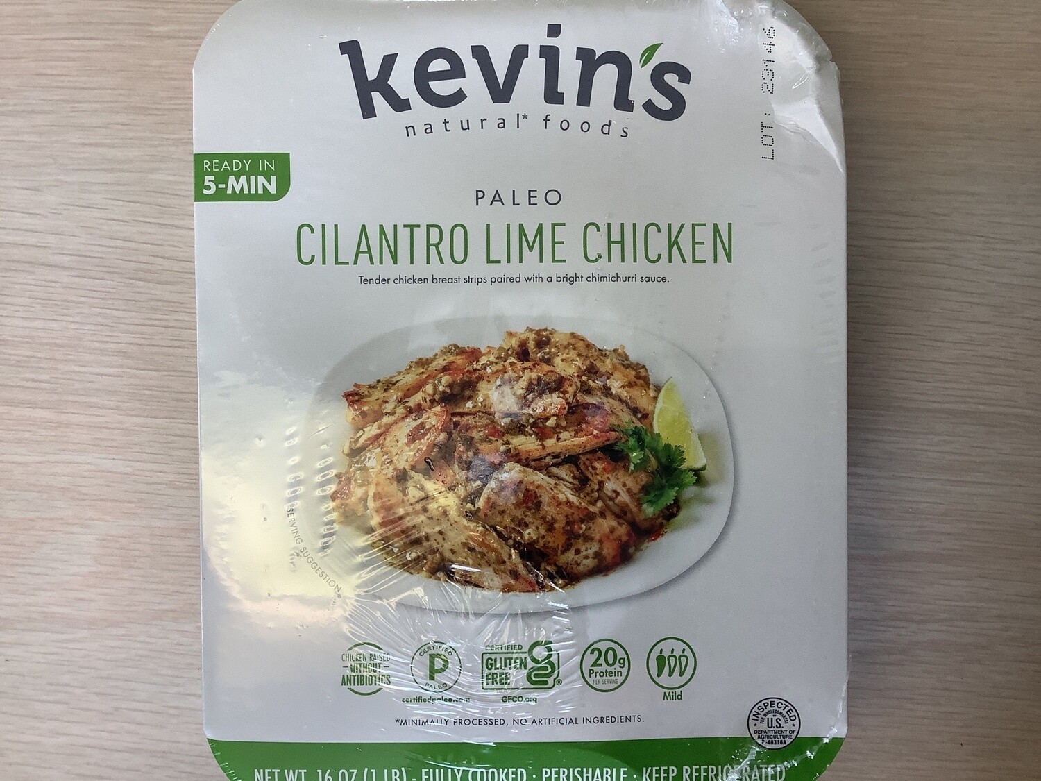 KEVINS NATURAL FOODS CILANTRO LIME CHICKEN 16 Oz FROZEN
