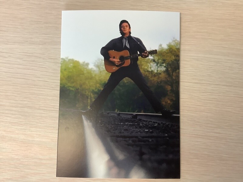 AVANTI AMERICA JOHNNY CASH ON TRAIN TRACKS BIRTHDAY CARD