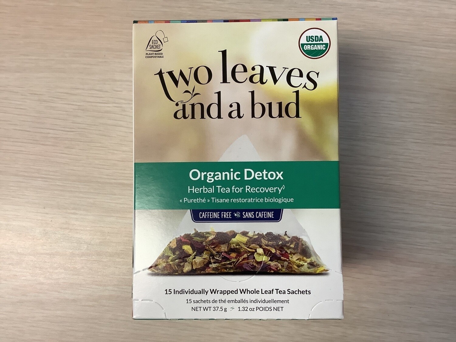 TWO LEAVES AND A BUD Tea Organic DETOX Herbal Tea for Recovery 15 bag