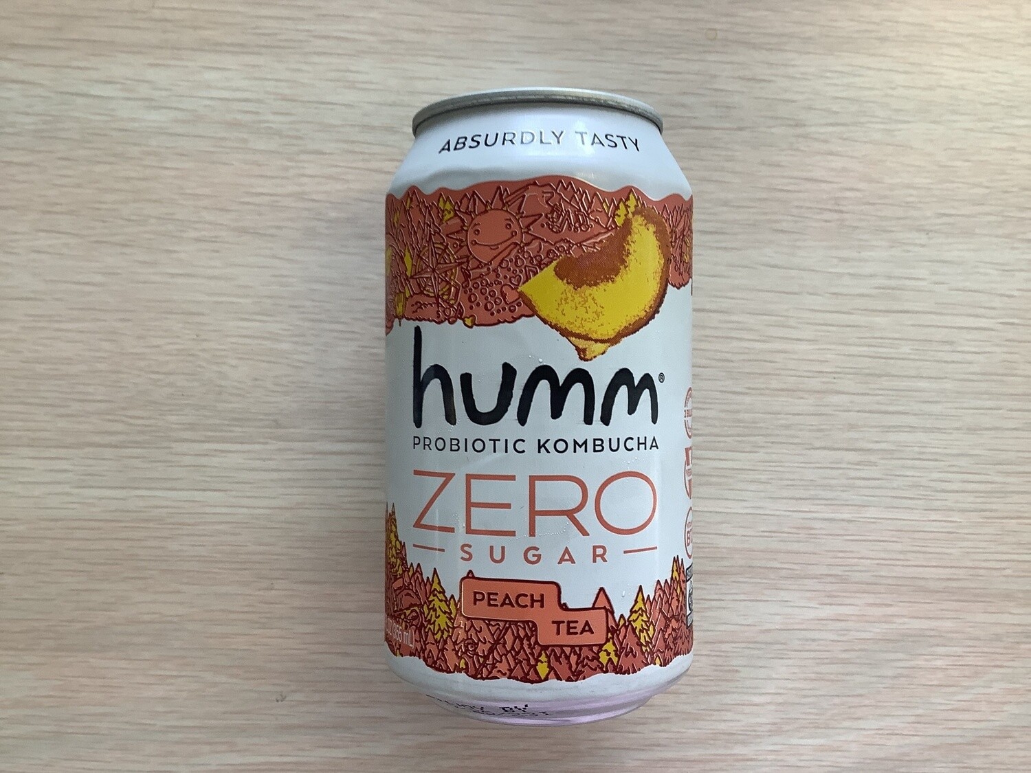 HUMM KOMBUCHA PEACH TEA ZERO 12 OZ