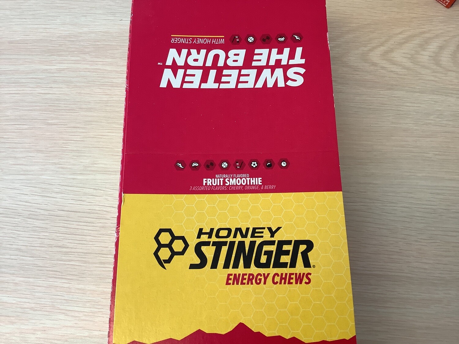 HONEY STINGER ENERGY CHEWS FRUIT SMOOTHIE ORGANIC GLUTEN FREE BOX OF 12